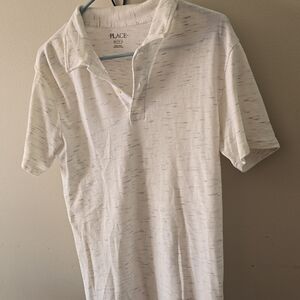 The Children's Place White Heathered Short-Sleeve Polo
